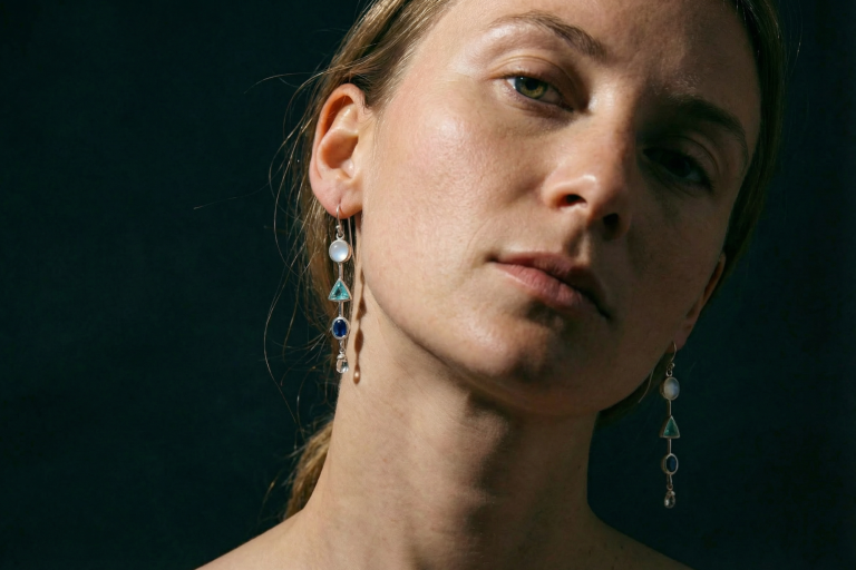 Line Earrings Gold, bauhaus earrings, paraiba earrings buy, roman earrings gold, paraiba tourmaline drop earrings, Gem Gardener