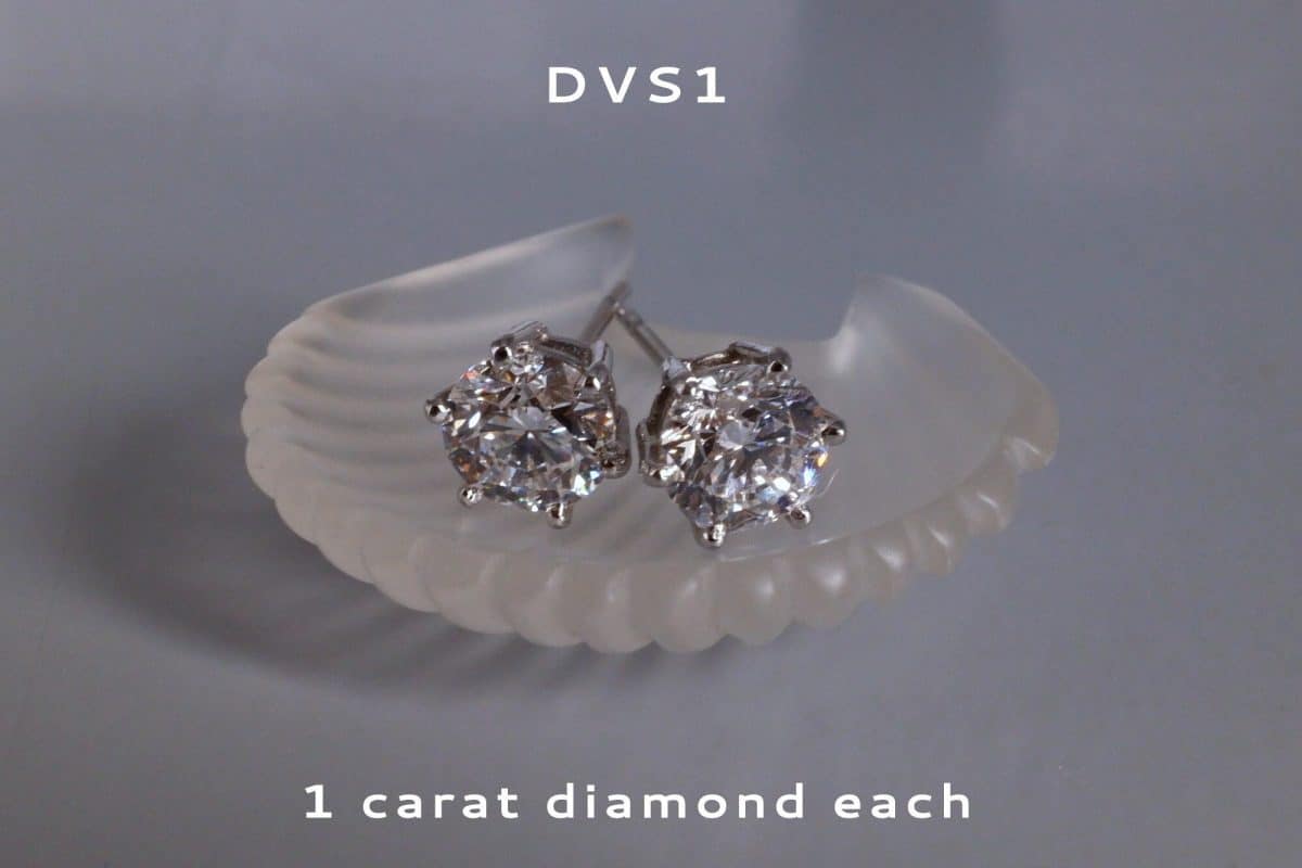GIA 1 carat Each Diamond Stud Earrings D/VS