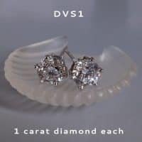 GIA 1 carat Each Diamond Stud Earrings D/VS