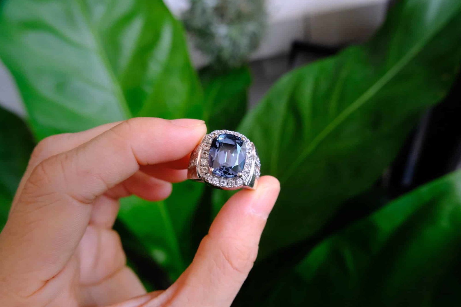 Real Blue Spinel Rings 7ct Mens Blue Spinel Ring Vintage | Gem Gardener