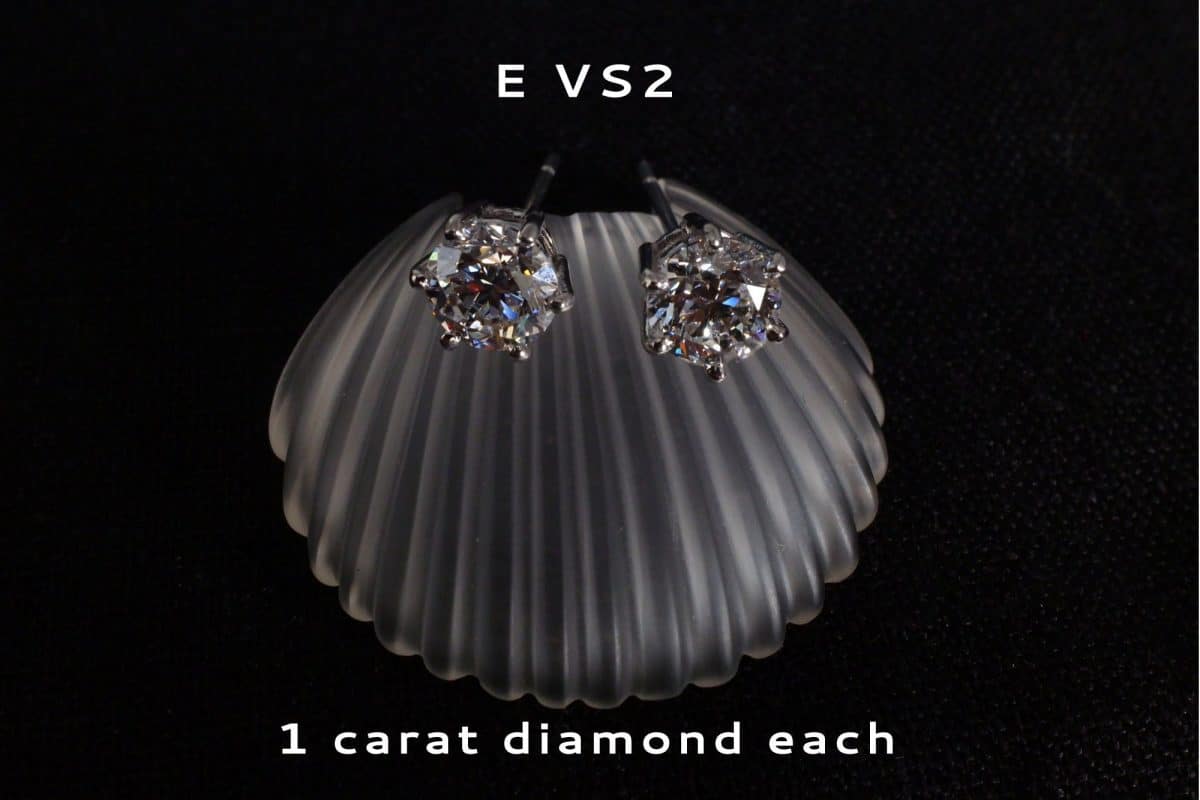 GIA 1 carat Each Diamond Stud Earrings E/VS