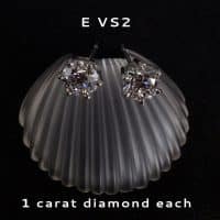 GIA 1 carat Each Diamond Stud Earrings E/VS