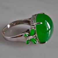 imperial green jadeite ring, imperial green jade price, jadeite ring singapore, imperial jade engagement ring, jade cabochon ring, auction green jade ring, fine jadeite sotheby's, Gem Gardener