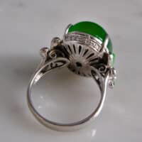 Gem Gardener, imperial green jadeite ring, jadeite ring singapore, imperial jade engagement ring, jade cabochon ring, auction green jade ring