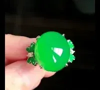Gem Gardener, imperial green jadeite ring, jadeite ring singapore, imperial jade engagement ring, jade cabochon ring, auction green jade ring