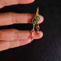 Gem Gardener, briolette earrings, roman style earrings, dainty 24k gold earrings, jade and ruby earrings, jade earrings singapore