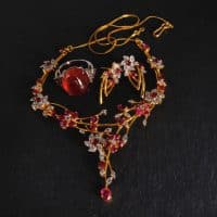 Gem Gardener, Burmese Ruby Jewelry for sale, burmese ruby necklace, ruby necklace set, ruby necklace earring set, ruby jewellery singapore