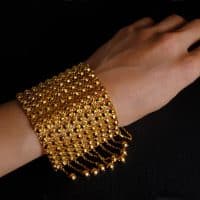 Gem Gardener, wide gold bracelet, etruscan gold bracelet, antique gold bracelets for sale, vintage chinese gold jewelry, antique chinese gold bracelet, peranakan gold jewellery