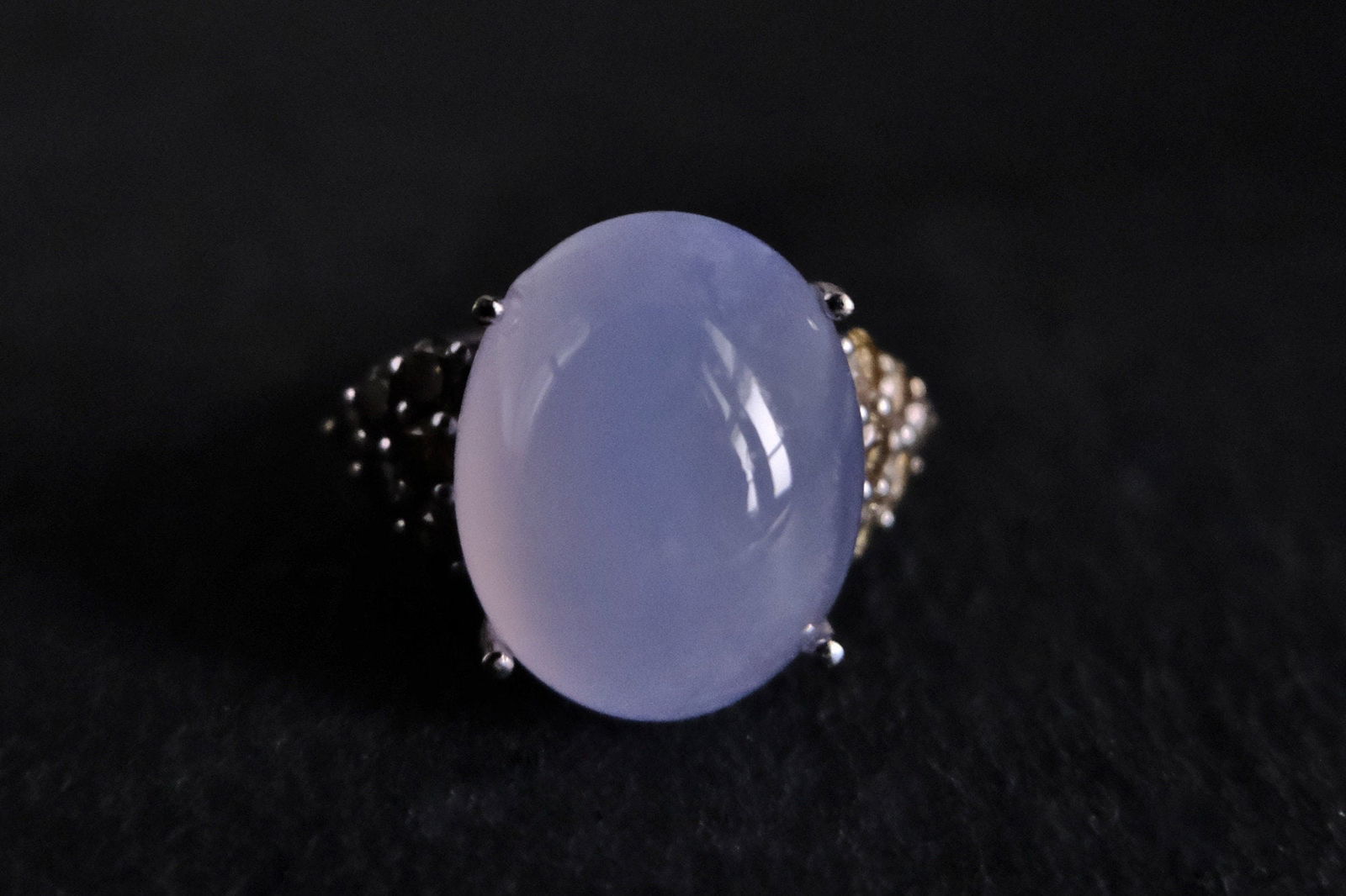 Lavender Blue Chalcedony Ring 18k Vintage | Gem Gardener