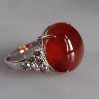Gem Gardener, Spessartite Garnet Ring, spessartite garnet jewelry, spessartite orange garnet, red orange gem ring, garnet cabochon ring