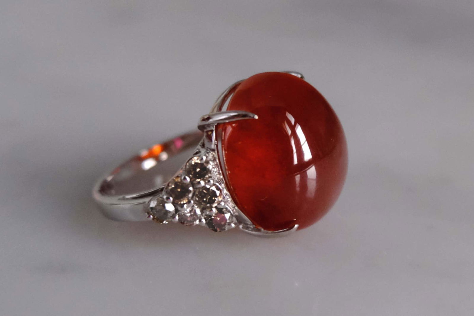 Gem Gardener, Spessartite Garnet Ring, spessartite garnet jewelry, spessartite orange garnet, red orange gem ring, garnet cabochon ring