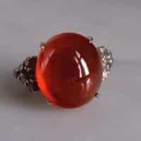 Gem Gardener, Spessartite Garnet Ring, spessartite garnet jewelry, spessartite orange garnet, red orange gem ring, garnet cabochon ring