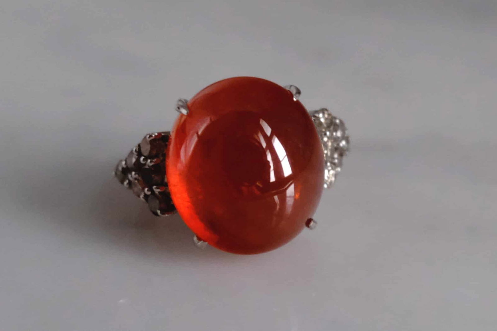 Gem Gardener, Spessartite Garnet Ring, spessartite garnet jewelry, spessartite orange garnet, red orange gem ring, garnet cabochon ring