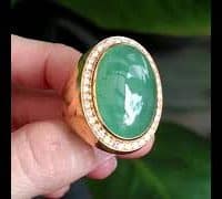 jade diamond men ring yellow gold video
