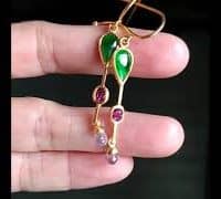 jade ruby sapphire briolette earrings video