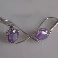 kashmir sapphire earrings, Gem Gardener, violet sapphire earrings, purple sapphire earrings, unheated purple sapphire, sapphire drop earrings