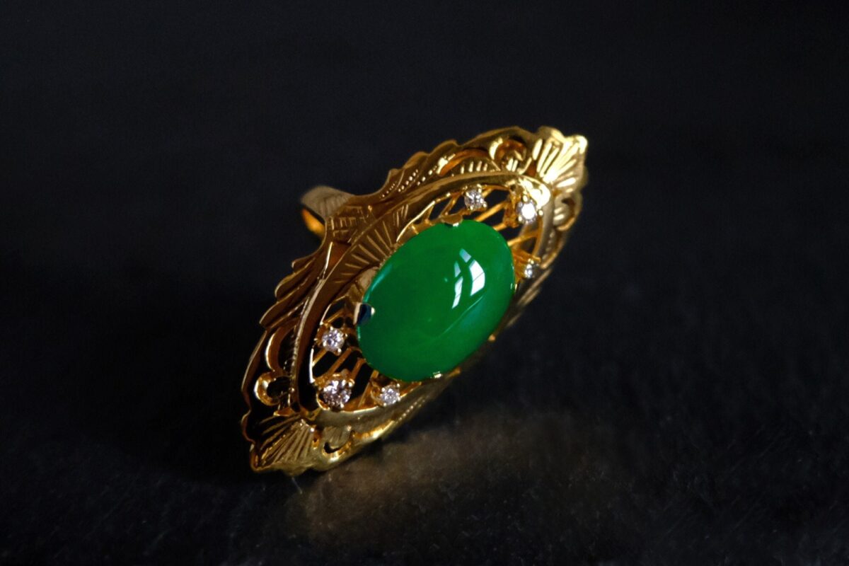 Antique Chinese Jade Ring Navette 20k Gem Gardener