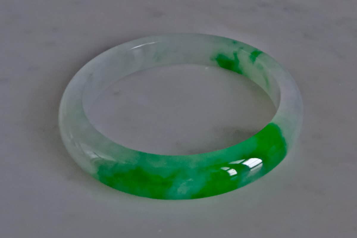 High Quality Jade Bangle 54mm Icy Green GEM GARDENER