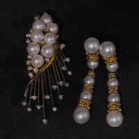 Pearl Diamond Gold Brooch, art deco pearl brooch, antique pearl brooches, vintage pearl brooch pins, brooches singapore, antique brooches for sale