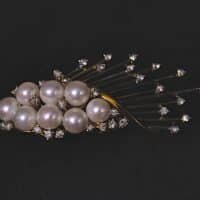 Pearl Diamond Gold Brooch, art deco pearl brooch, antique pearl brooches, vintage pearl brooch pins, brooches singapore, antique brooches for sale