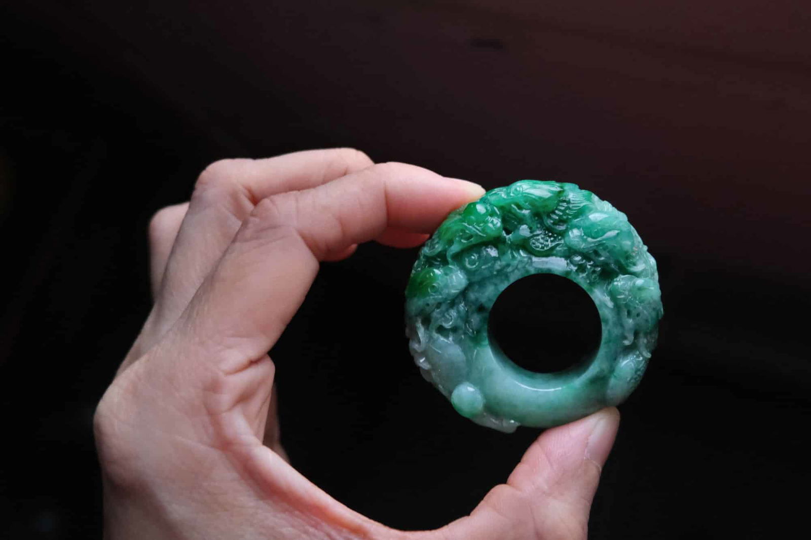 Jade Archer Ring, carved jade saddle ring, size 11.5 mens rings, nine dragon meaning, large jade ring, big green jade ring, jade ring for men, jade jewellery singapore, Gem Gardener