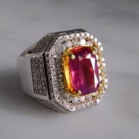 pink sapphire mens ring, vintage mens rings for sale, mens ring singapore, pink purple sapphire ring, vintage rings for men, Gem Gardener