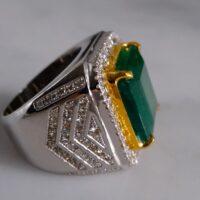 Big Emerald Mens Ring, natural zambian emerald ring, vintage emerald mens ring, emerald mens ring buy online, mens ring singapore, emerald rings singapore, Gem Gardener
