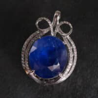 Large Blue Sapphire Pendant, intense blue sapphire, cornflower blue sapphire pendant, blue sapphire singapore, big sapphire pendant, Gem Gardener