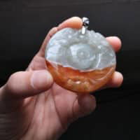 Red Jade Carved Dragon Pendant, natural red jadeite, jade pendant mens, large carved jade pendant, jade jewelry mens, dragon carved pendant, Gem Gardener