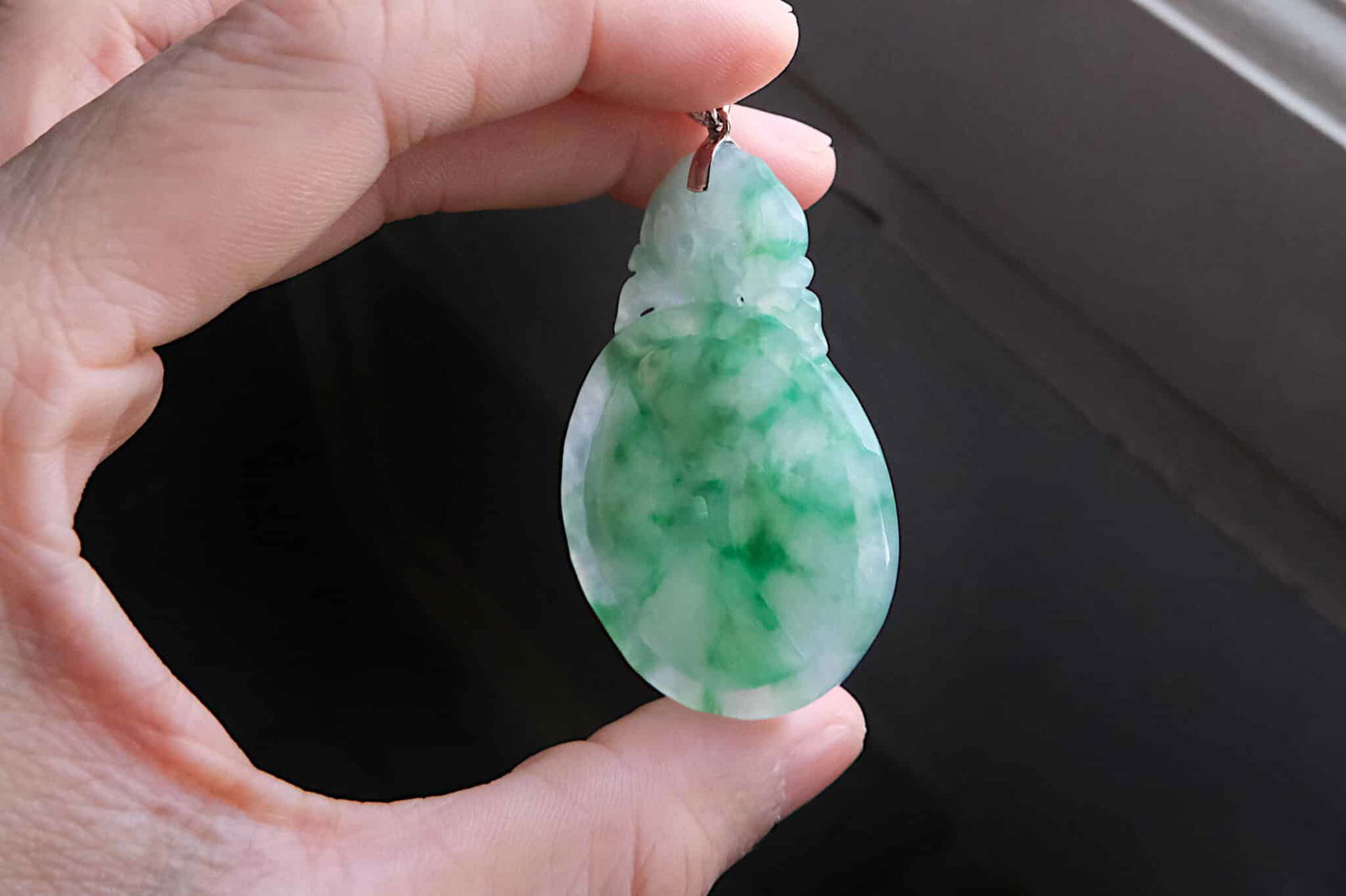 Translucent Jadeite Pendant, jade coin pendant, jade bat pendant, green jadeite carved pendant, vintage jade pendant necklace, jade jewellery singapore, Gem Gardener