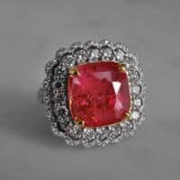 hot pink spinel ring, spinel ring singapore, neon pink mahenge spinel, spinel engagement ring, pink spinel and diamond ring, Gem Gardener