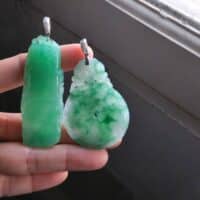 Translucent Jadeite Pendant, jade coin pendant, jade bat pendant, green jadeite carved pendant, vintage jade pendant necklace, jade jewellery singapore, Gem Gardener