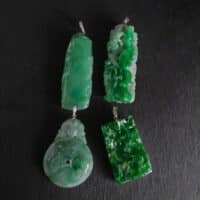 jade chilong, chilong pendant, green jade jadeite pendant, green jadeite carved pendant, vintage carved jade pendant, high quality jade, jade carving singapore, jade pendant singapore, Gem Gardener