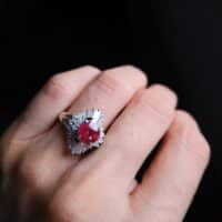 Ruby Ballerina Ring, unheated ruby ring, ruby rings singapore, ruby engagement rings singapore, red ruby ring singapore, Gem Gardener, ballerina engagement rings, ballerina rings for sale