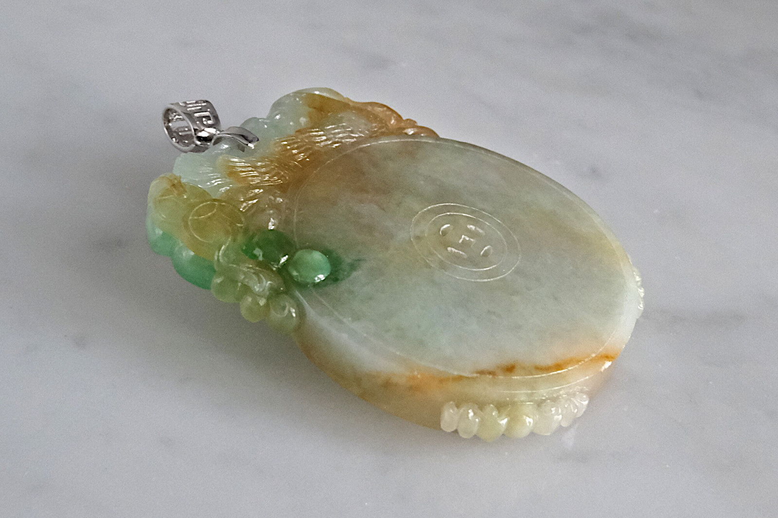 Yellow Jade Carved Pendant, carved jadeite pendant, carved jade jewelry for sale, large carved jade pendant, jade pendant singapore, jadeite pendants for sale, Gem Gardener