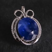 Large Blue Sapphire Pendant, intense blue sapphire, cornflower blue sapphire pendant, blue sapphire singapore, big sapphire pendant, Gem Gardener