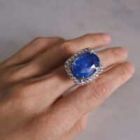 large sapphire diamond ring, big blue sapphire ring, buy large sapphire ring, blue sapphire ring singapore, natural unheated blue sapphire, Gem Gardener