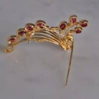 ruby brooch pin, ruby brooch pin for sale, antique ruby and diamond brooch, antique ruby brooch, burmese ruby brooch, ruby jewellery singapore, Gem Gardener