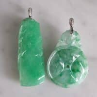 Translucent Jadeite Pendant, jade coin pendant, jade bat pendant, green jadeite carved pendant, vintage jade pendant necklace, jade jewellery singapore, Gem Gardener