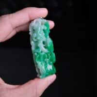 jade chilong, chilong pendant, green jade jadeite pendant, green jadeite carved pendant, vintage carved jade pendant, high quality jade, jade carving singapore, jade pendant singapore, Gem Gardener
