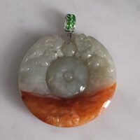 Red Jade Carved Dragon Pendant, natural red jadeite, jade pendant mens, large carved jade pendant, jade jewelry mens, dragon carved pendant, Gem Gardener