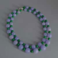 Lavender Jadeite Jade Necklace, lavender jade bead necklace, large jade bead choker necklace, christies jade bead necklace, christies lavender jadeite ring, sotheby's jadeite, purple jade necklace, lavender jade necklace for sale, Gem Gardener