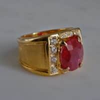 mens gold red ruby ring, blood red ruby mens ring, natural ruby mens ring, natural untreated ruby rings. red ruby ring singapore, Gem Gardener