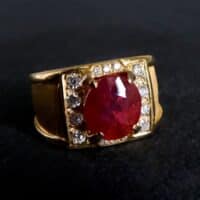 mens gold red ruby ring, blood red ruby mens ring, natural ruby mens ring, natural untreated ruby rings. red ruby ring singapore, Gem Gardener