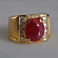mens gold red ruby ring, blood red ruby mens ring, natural ruby mens ring, natural untreated ruby rings. red ruby ring singapore, Gem Gardener
