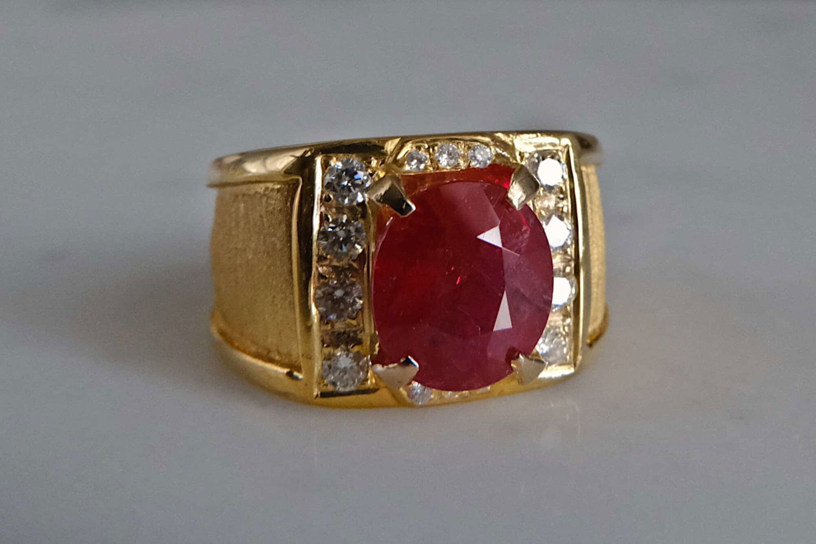 mens gold red ruby ring, blood red ruby mens ring, natural ruby mens ring, natural untreated ruby rings. red ruby ring singapore, Gem Gardener