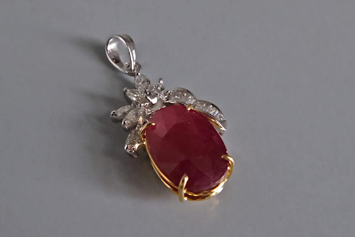 vintage ruby pendant, antique ruby pendant, red ruby pendant, natural ruby pendant gold, ruby pendant singapore, unheated ruby, Gem Gardener