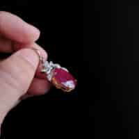 vintage ruby pendant, antique ruby pendant, red ruby pendant, natural ruby pendant gold, ruby pendant singapore, unheated ruby, Gem Gardener