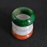 Jade Hololith Ring, jade ring band mens, antique jade saddle ring, green jadeite jade ring, carved jade thumb ring