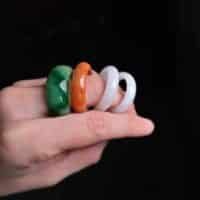 Jade Hololith Ring, jade ring band mens, antique jade saddle ring, green jadeite jade ring, carved jade thumb ring